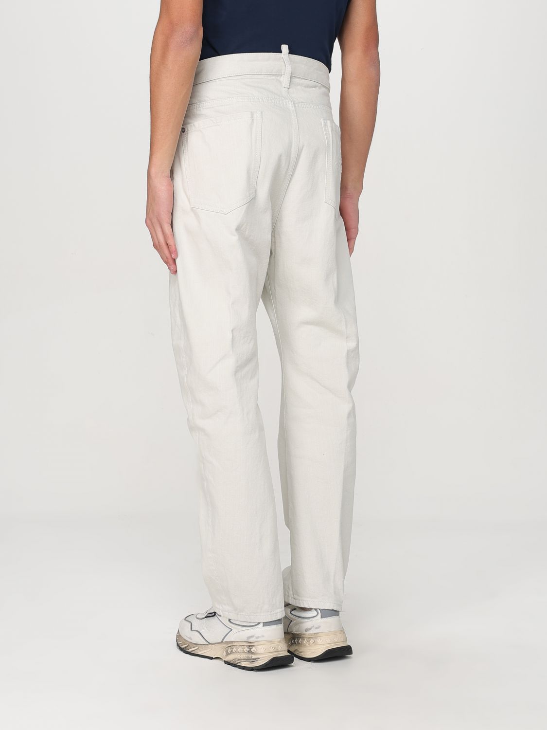 Cotton straight jeans - White