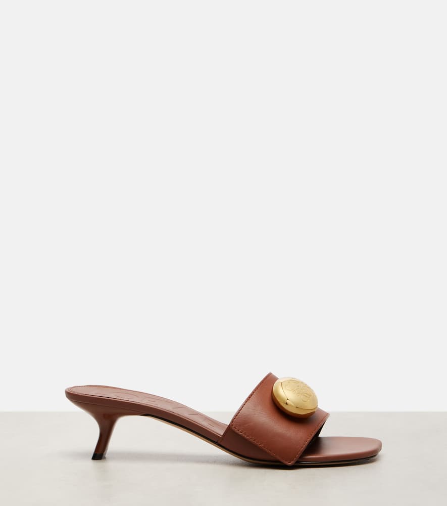 Pebble Anagram leather mules