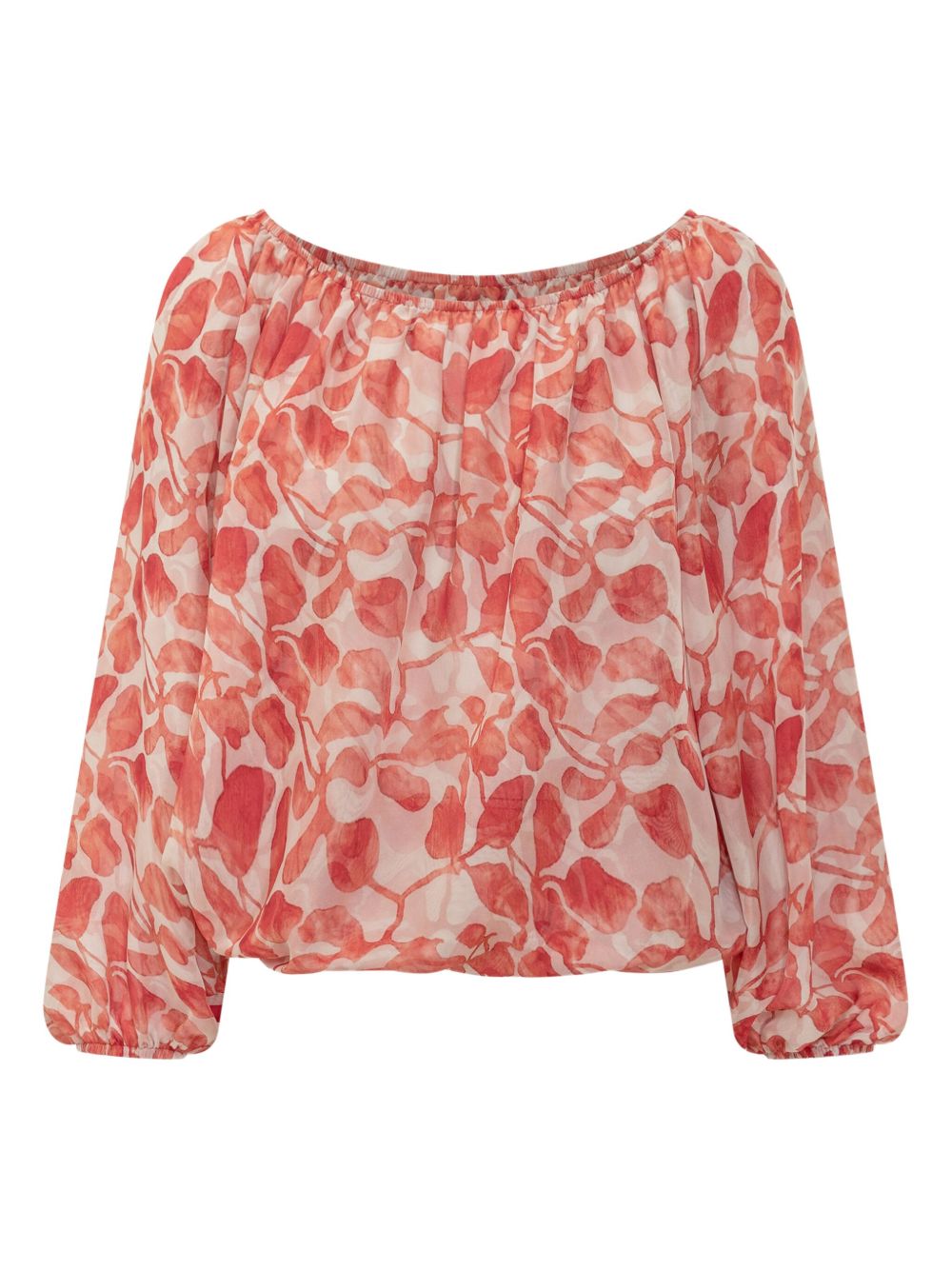 Toru print off-shoulder top - Red