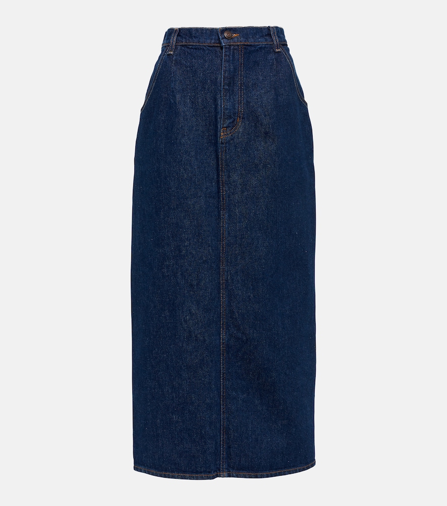 Denim midi skirt