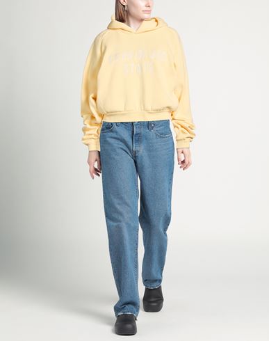 Woman Sweatshirt Pastel yellow Size M Cotton, Polyester