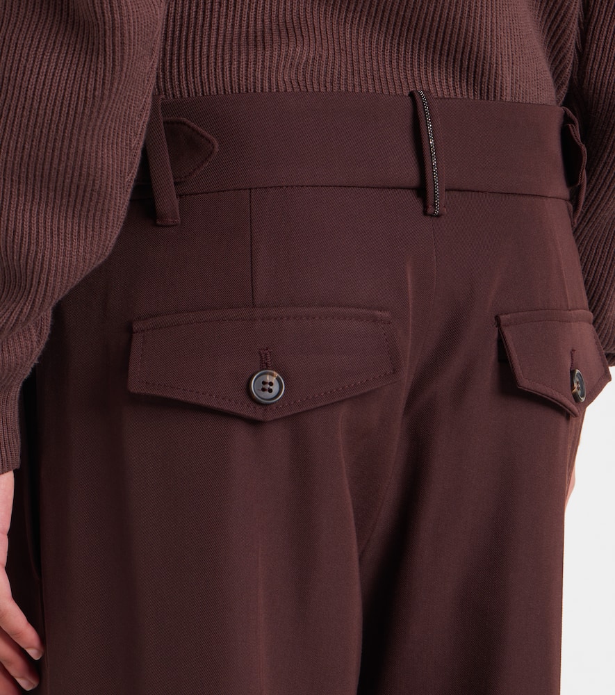 Wool and cotton straight pants
