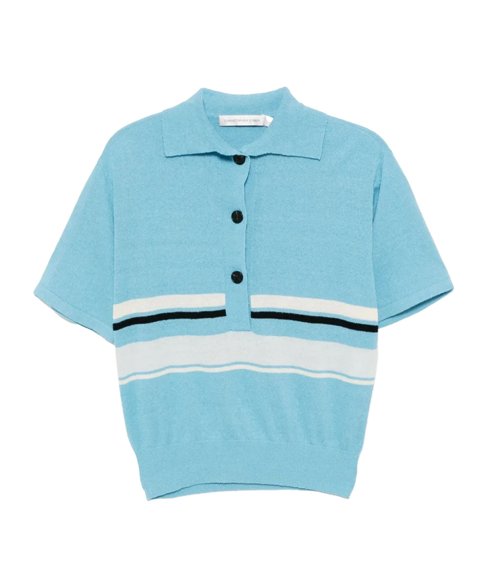 Striped knitted polo shirt