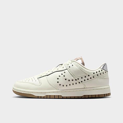 Women's Dunk Low Casual Shoes in Sail/Metallic Silver/Mink Brown