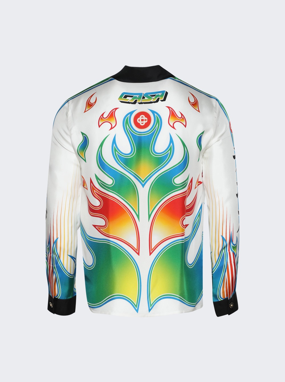 Cuban Collar Long Sleeve Shirt Flame Laurel