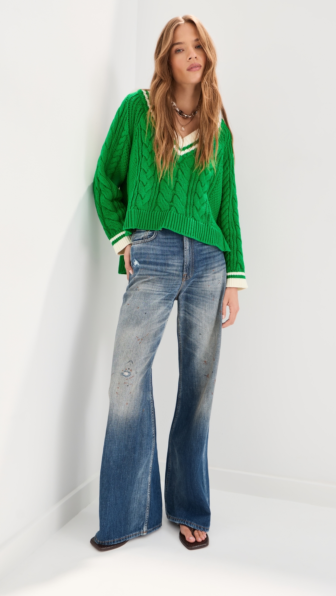 Marley V Neck Sweater Midnight Multi