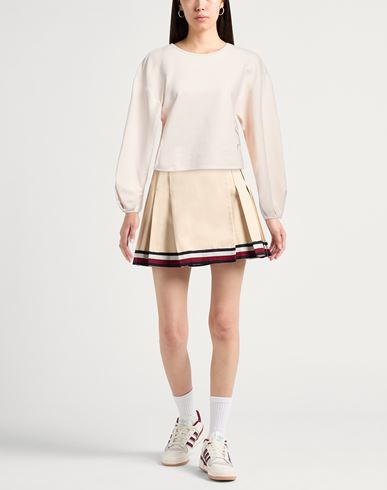 Ea7 Woman Sweatshirt Beige Size XXS Cotton, Elastane