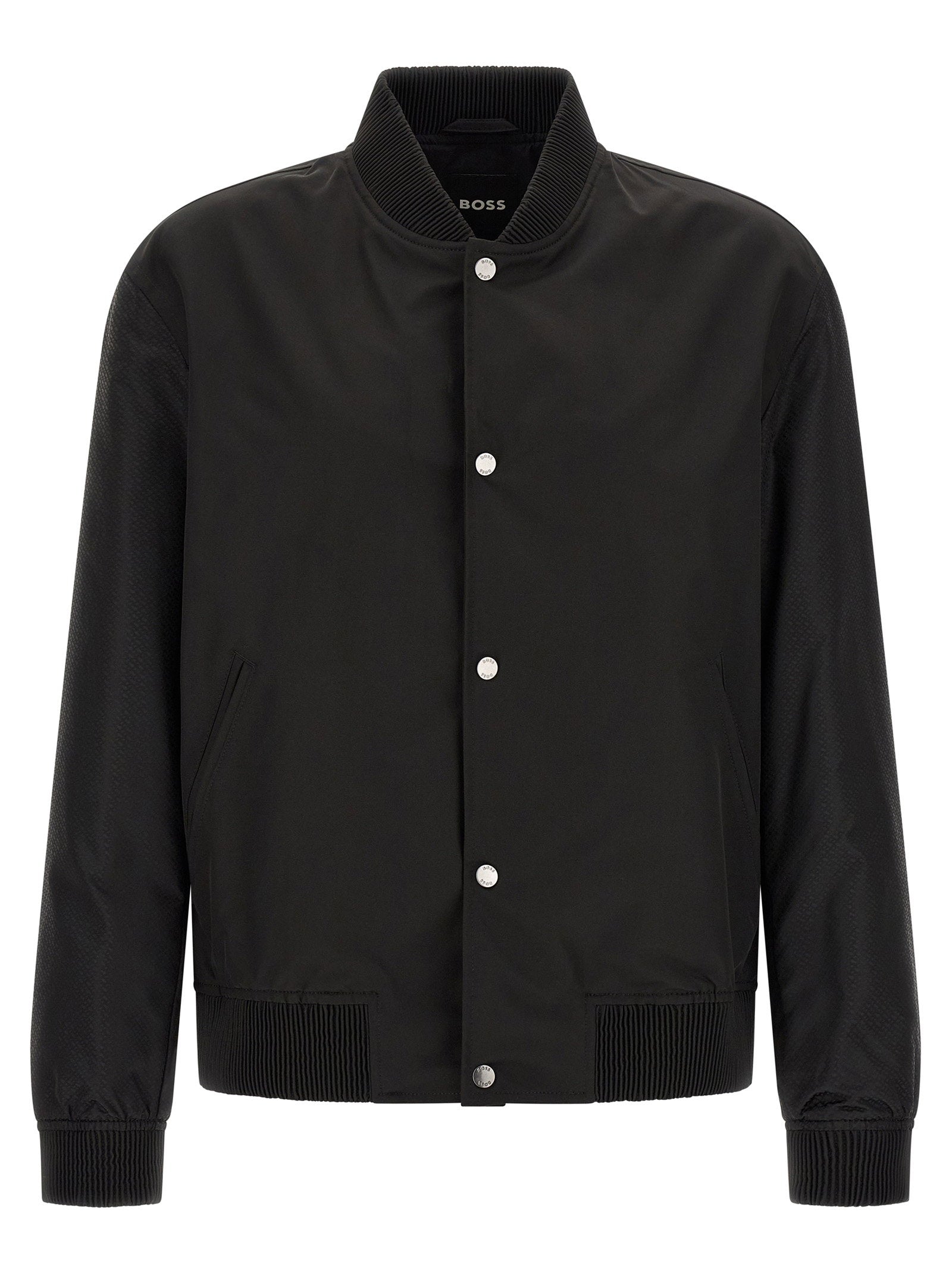 Water-Repellent Monogram-Embroidered Jacket — Black
