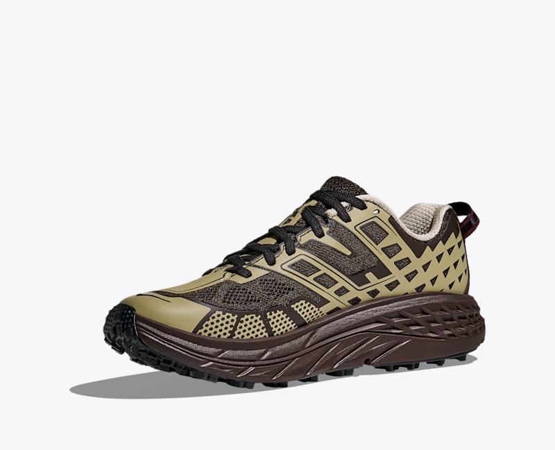HOKA Speedgoat 2 Shoes in Cast Iron/Oatgrass