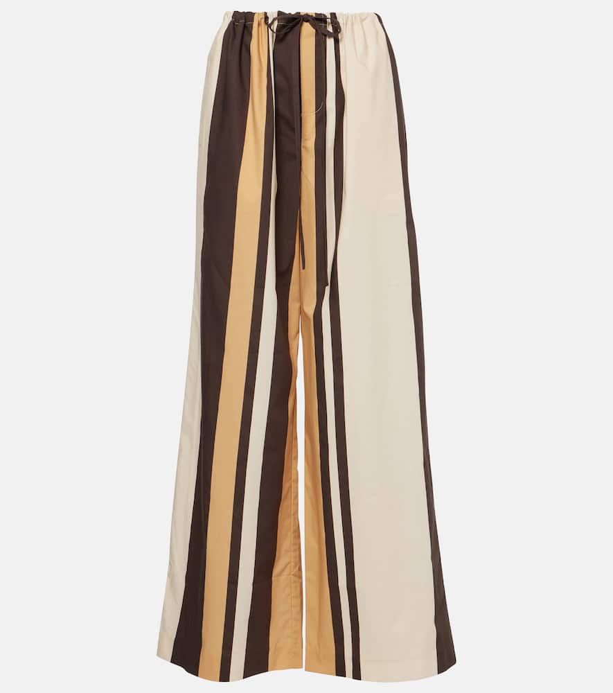 Savanna striped cotton wide-leg pants