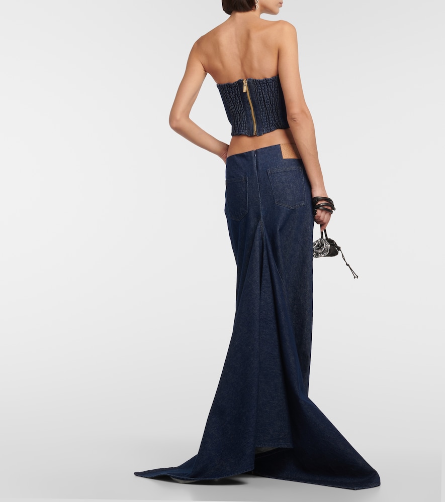 Denim bustier top