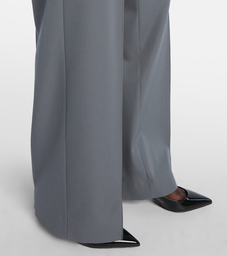 Virgin wool gabardine straight pants