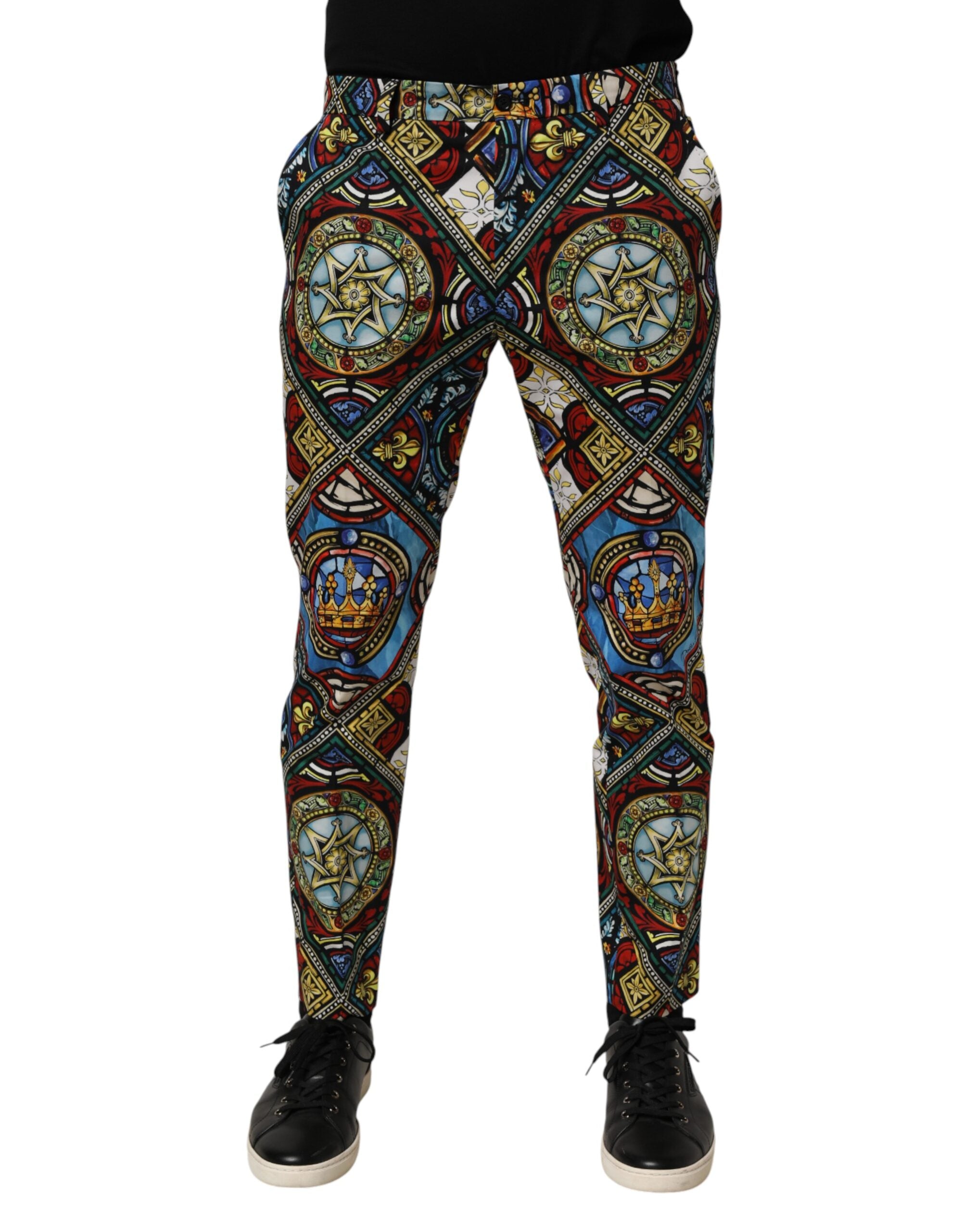 Stained Glass Print Chinos — Multicolor