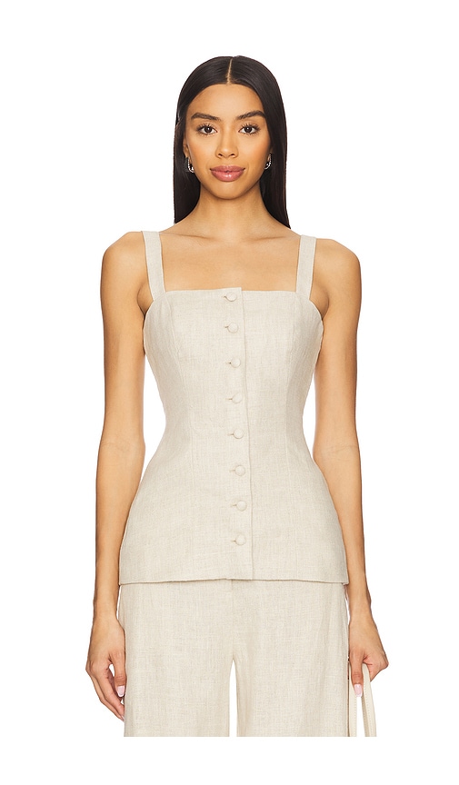 Women's Corbiere Linen Vest in Oatmeal