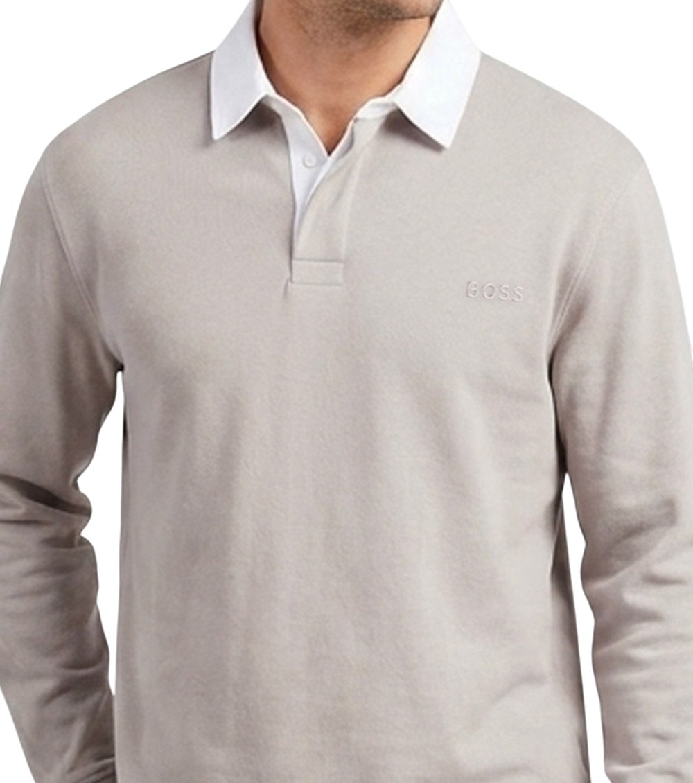 Grey Solid Shirt Collar Polo