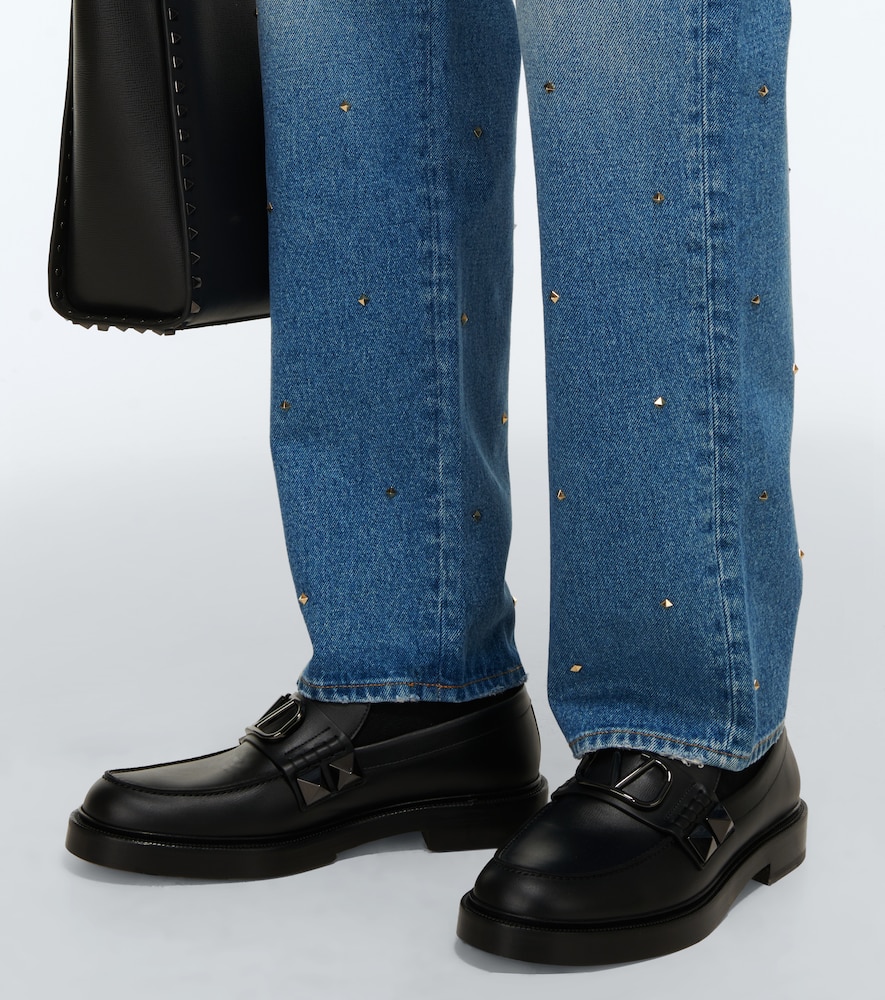Rockstud cotton denim jeans