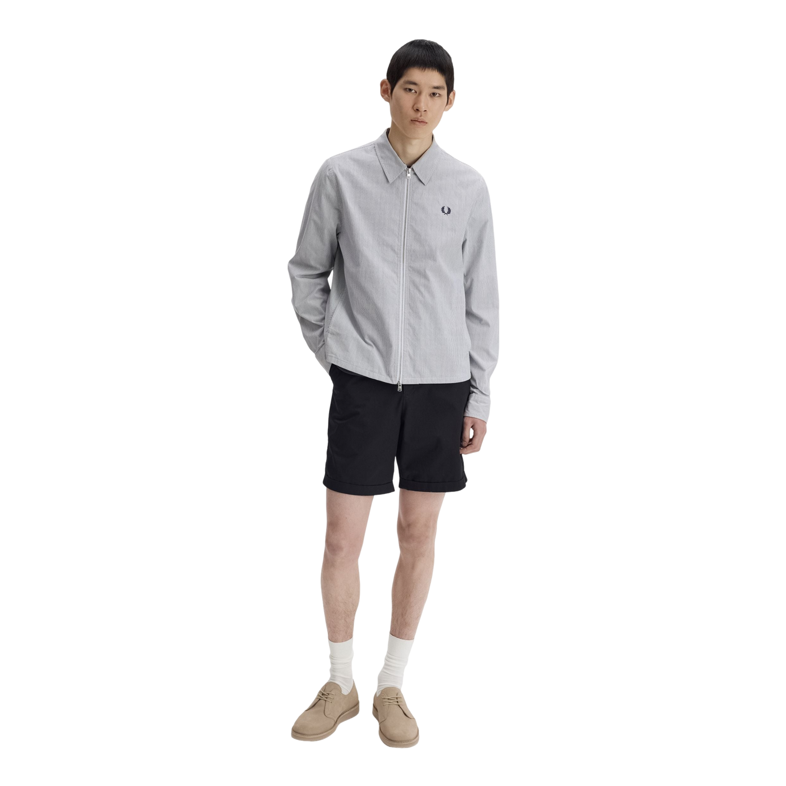 Fred Perry Seersucker Zip Through Overshirt