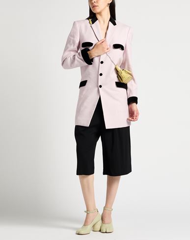 Woman Overcoat & Trench Coat Light pink Size 12 Linen, Silk, Cotton, Modal