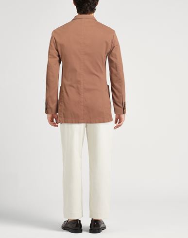 Man Blazer Brown Size 40 Cotton, Elastane