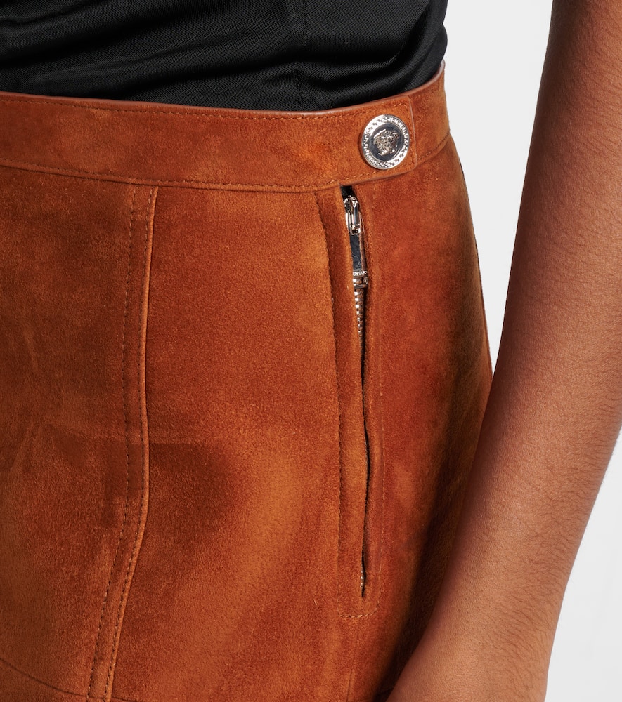 Suede midi skirt