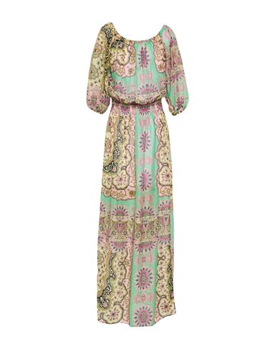 Woman Maxi dress Light green Size 6 Cotton, Silk