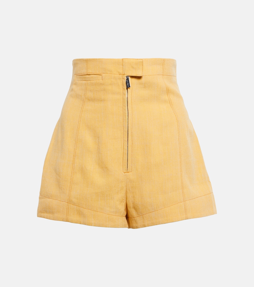 Le Short Areia high-rise linen-blend shorts