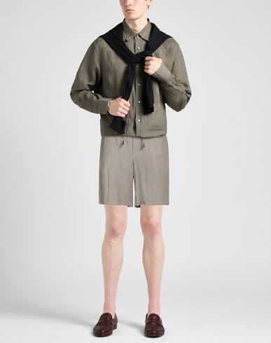Man Shorts & Bermuda Shorts Light grey Size 34 Linen