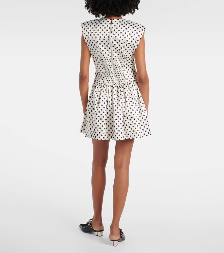Polka-dot satin corset dress