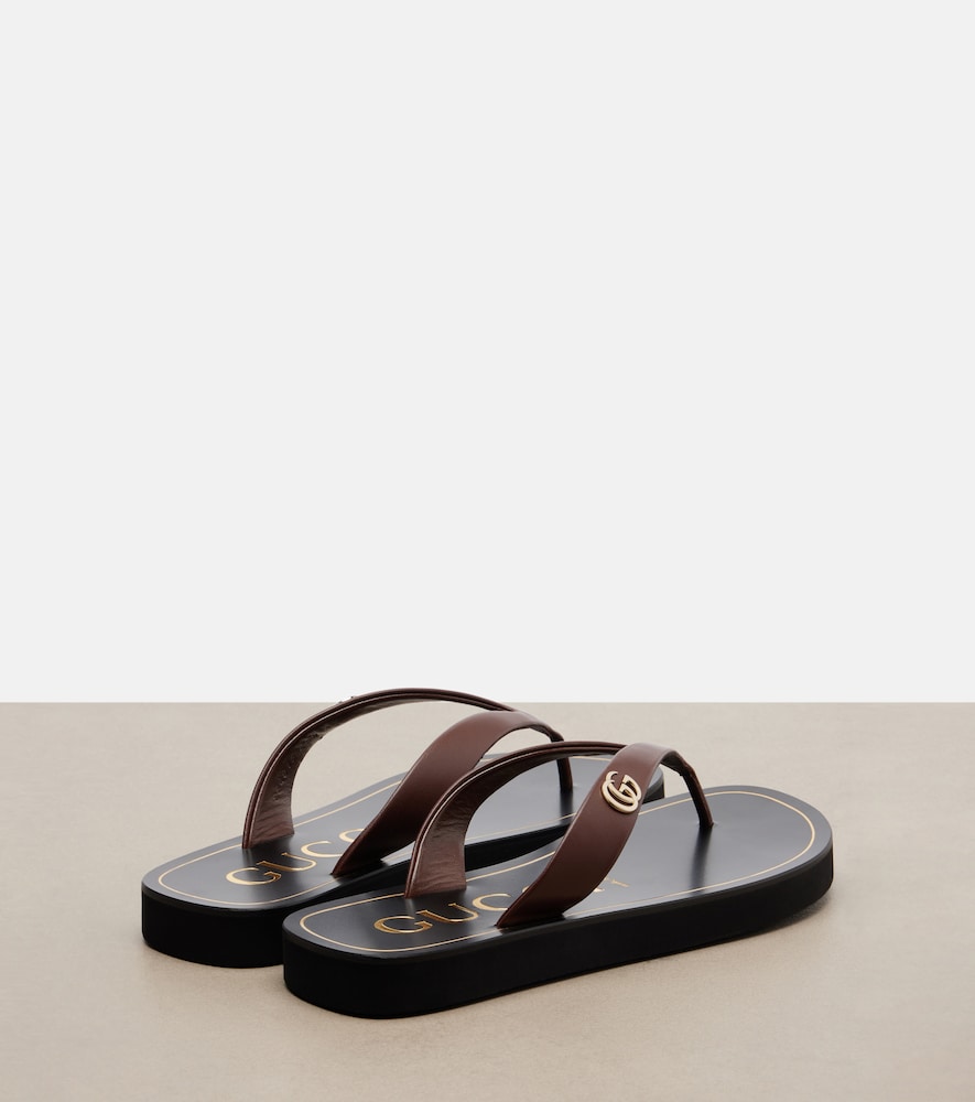 Mila Double G leather thong sandals