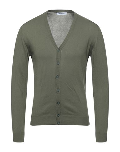 Man Cardigan Military green Size L Cotton