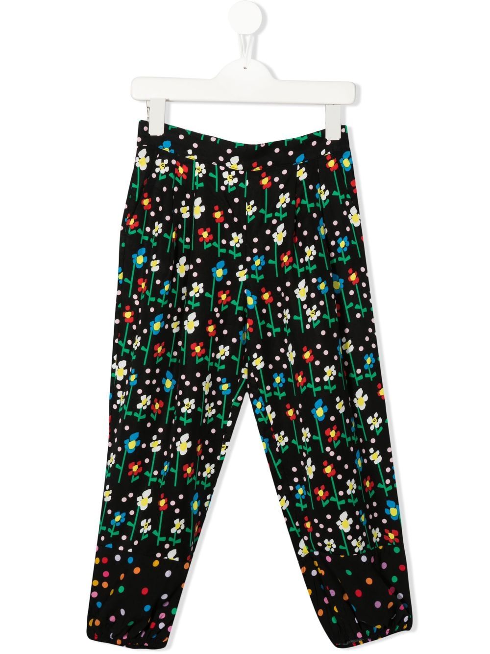Floral-print leggings - Black