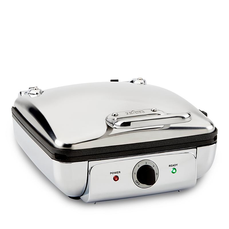 Gourmet Mechanical Stainless Steel Belgian Waffle Maker with Removable Plates