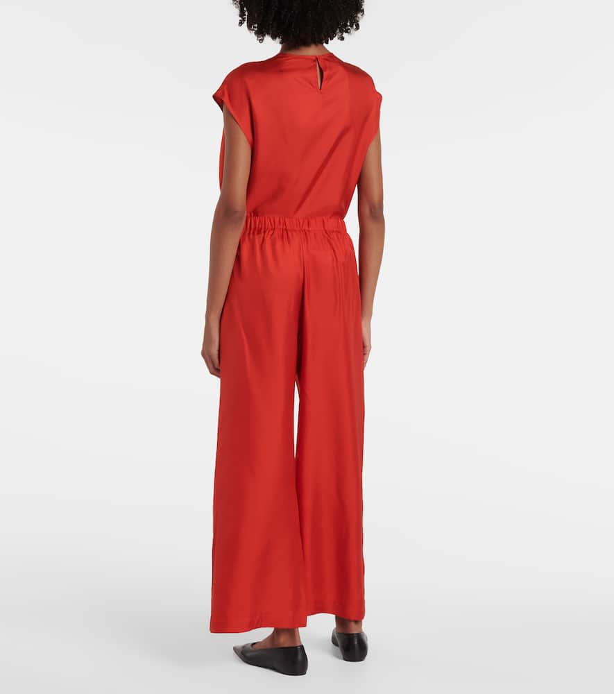 Isola silk twill wide-leg pants
