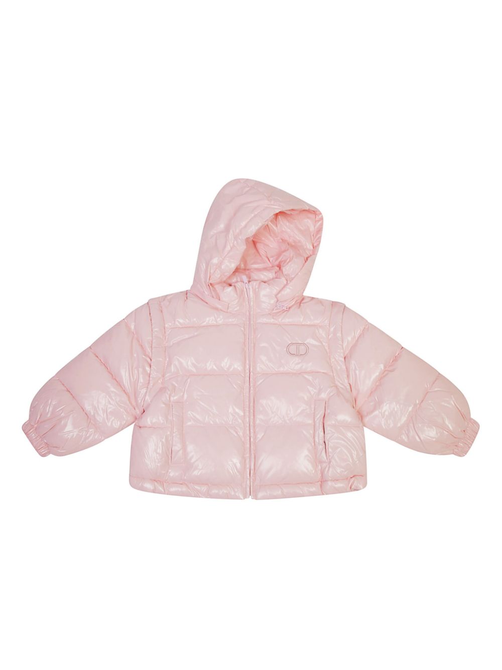 Logo-embroidered puffer jacket - White
