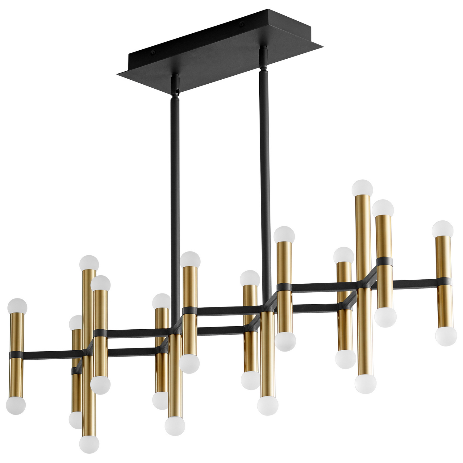 Black W Aged Brass LED Linear Ceiling Mount from the Nero Collection