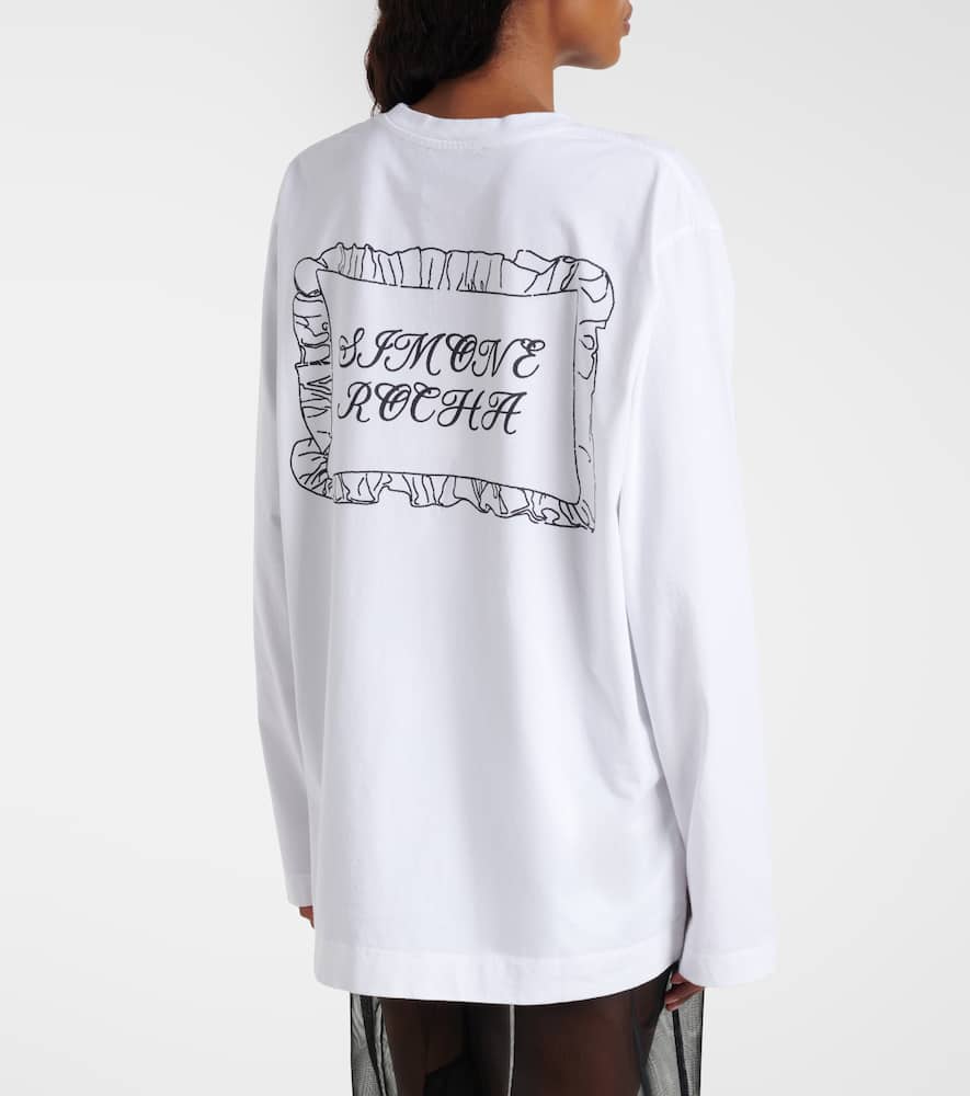 Printed cotton jersey top