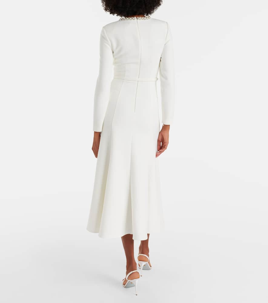 Crystal-embellished crêpe cocktail dress