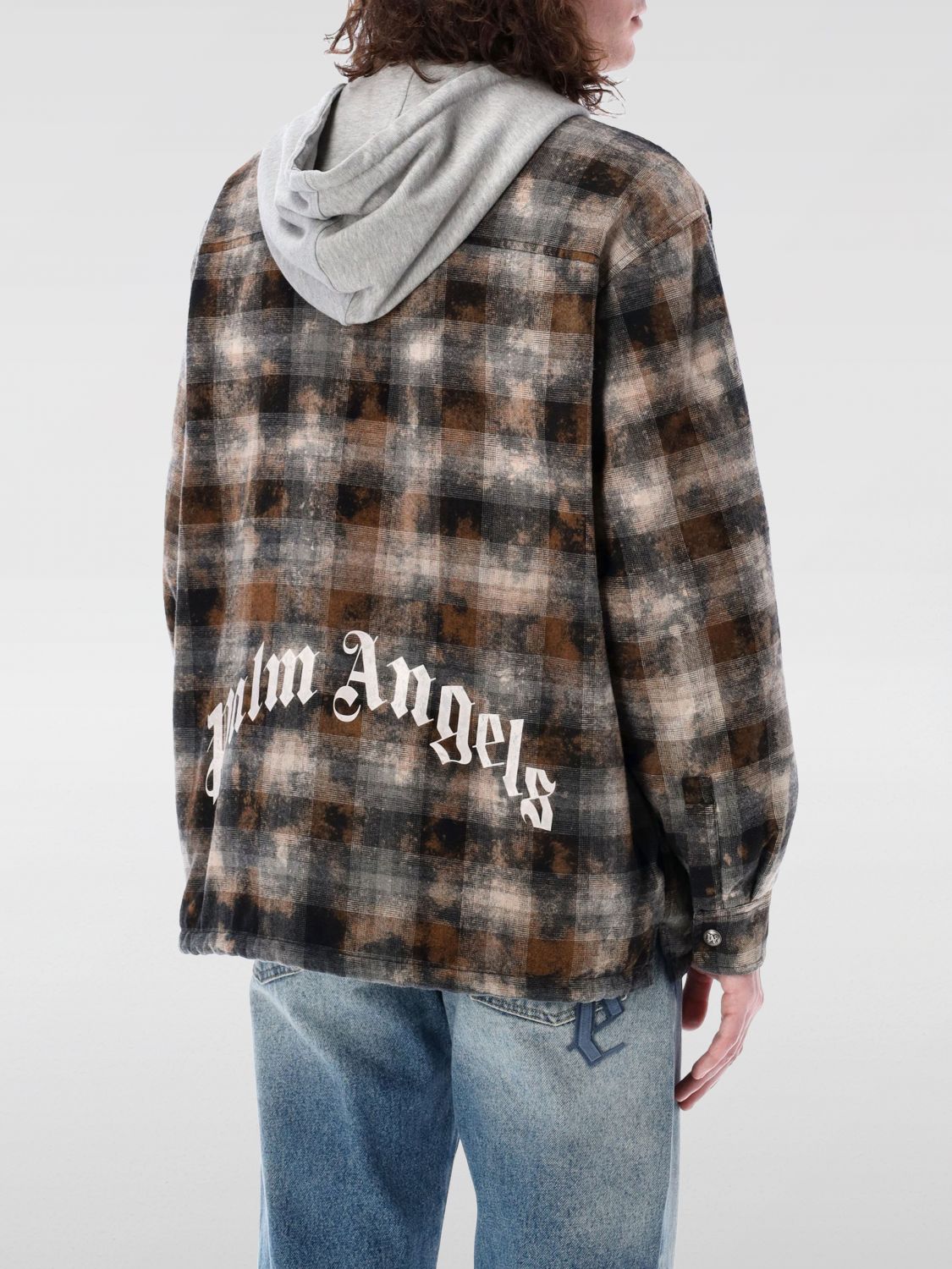 Palm Angels チェッカー ジップパーカー - ブラウン