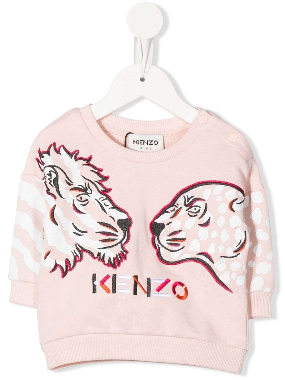 Logo-embroidered cotton sweatshirt - Pink