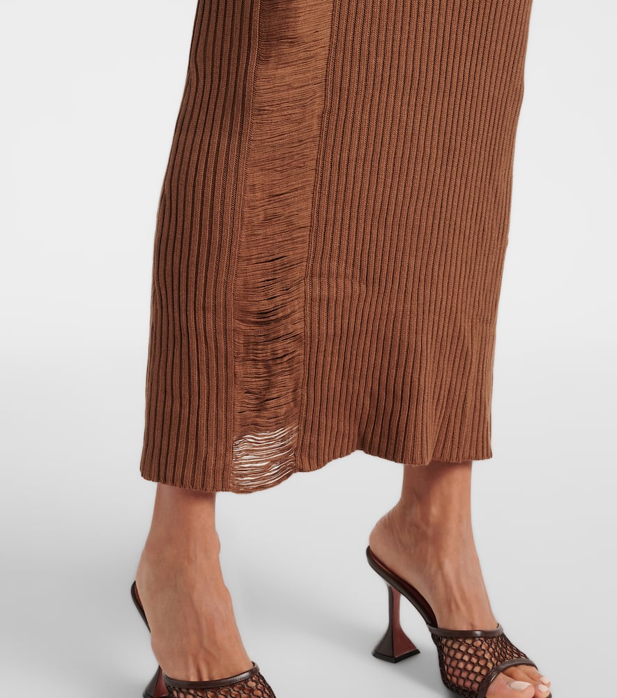 Aya Muse Danica ribbed-knit silk-blend midi dress