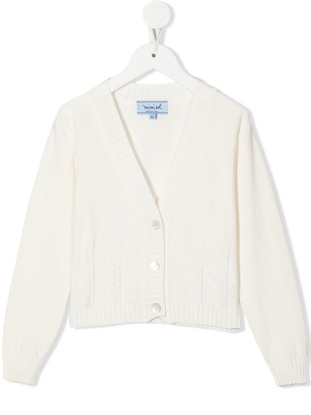 Cable-knit cardigan - White