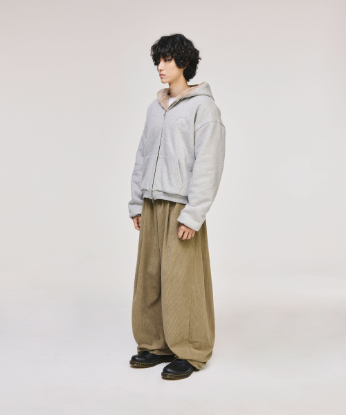 Curved Corduroy Banding Pants