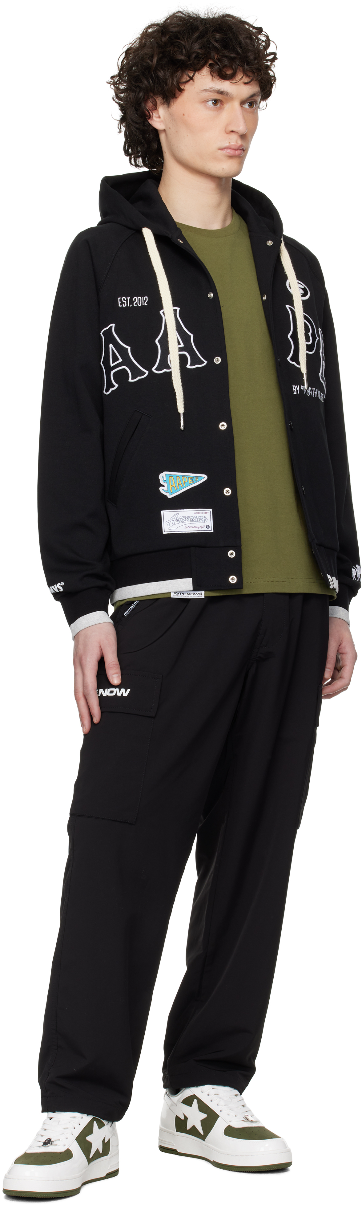 AAPE by A Bathing Ape Black Main Zip Up Jacket