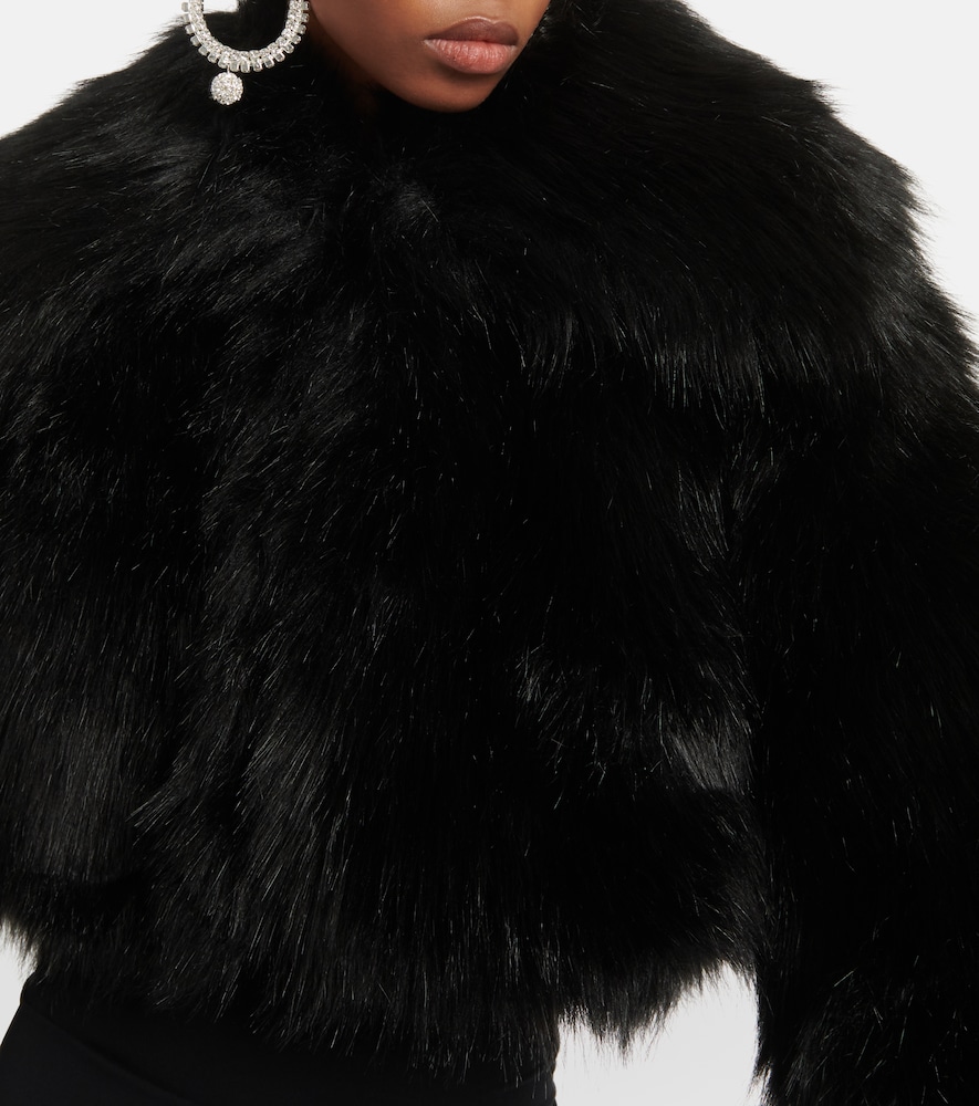 Cropped faux fur jacket