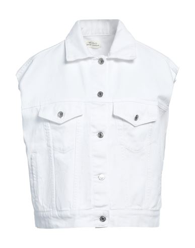 Denim Couture Woman Denim outerwear White Size L Cotton