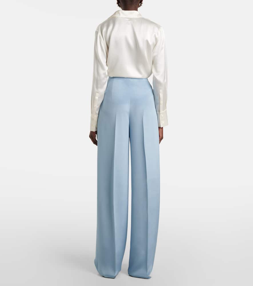 Origano high-rise silk wide-leg pants