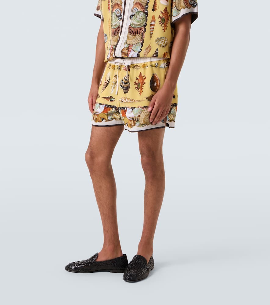 Printed silk shorts