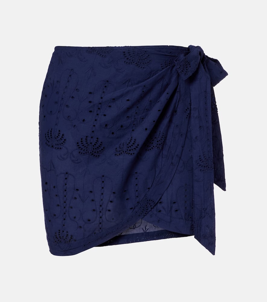 Embroidered cotton beach cover-up