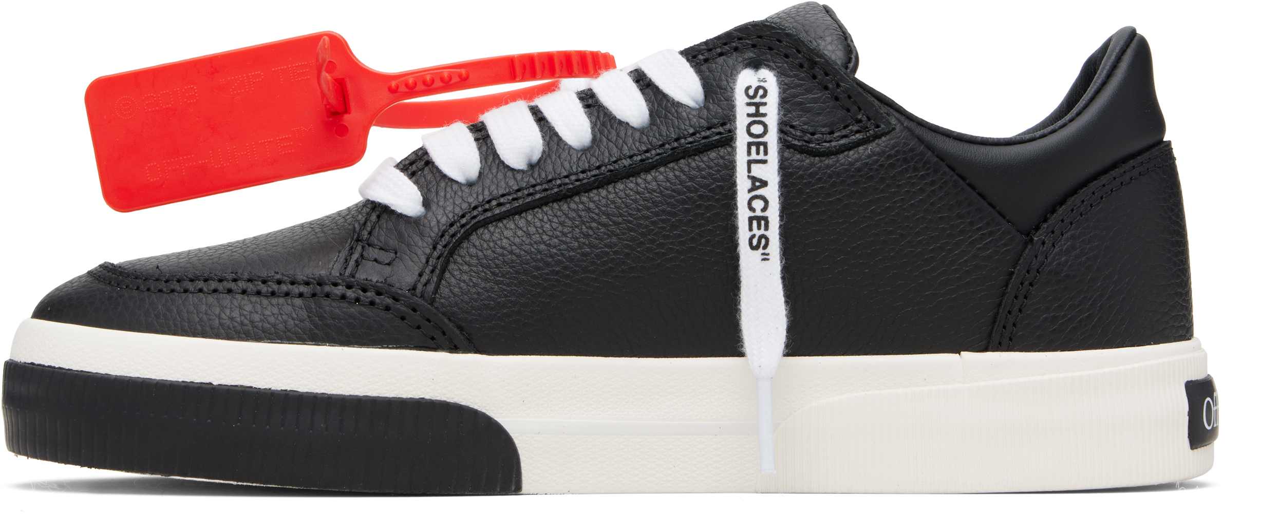 Black Vulcanized Low Calf Sneakers