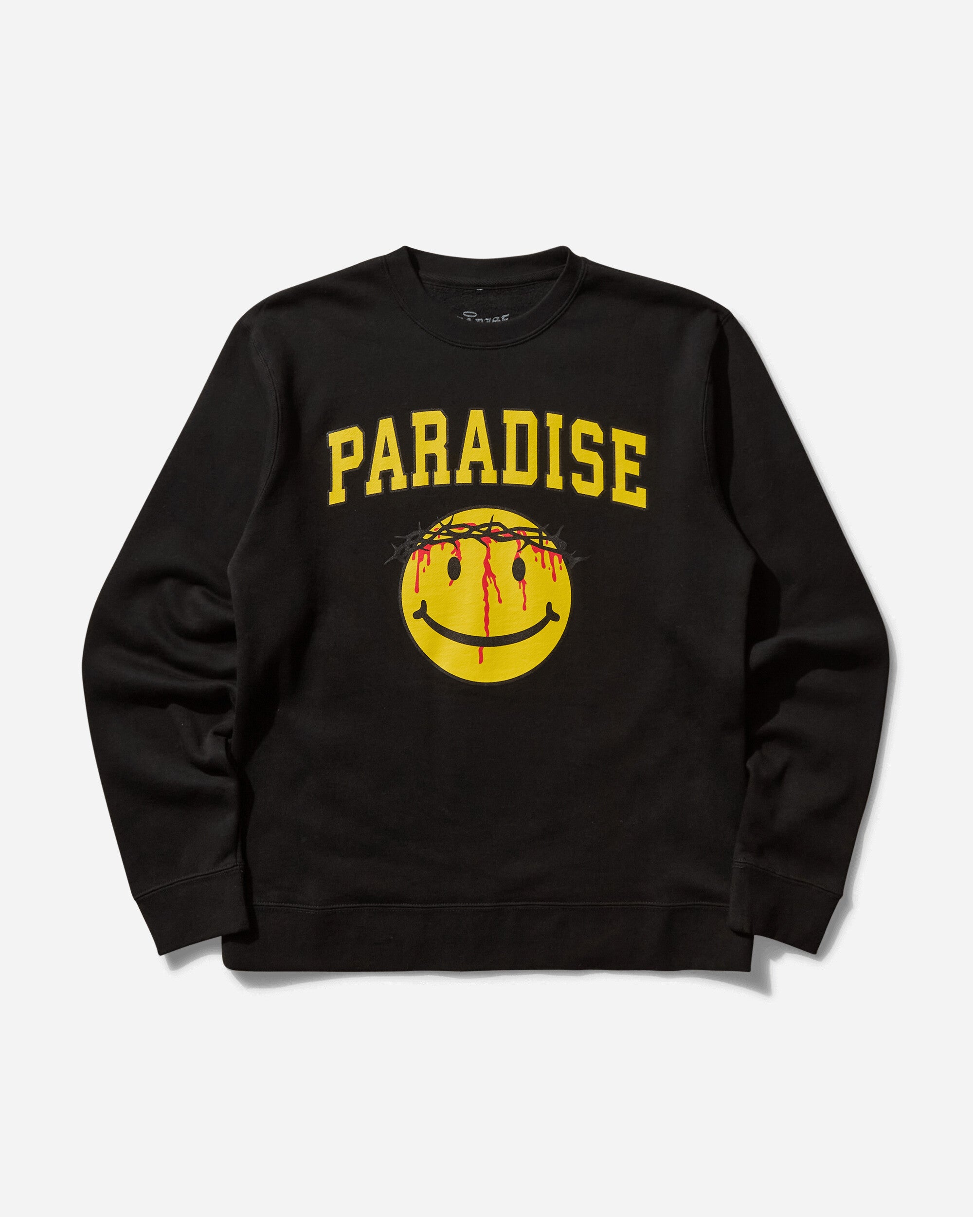 Men s Smiley Jesus Crewneck Sweatshirt Black